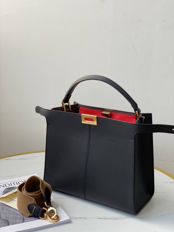Fendi Peekaboo X-Lite Tote Medium Black Bag For Woman 30cm/12in