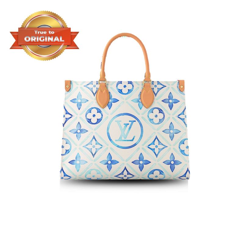 [True-to-ORIGINAL] Louis Vuitton OnTheGo MM Bag Blue For Women 13.8in/35cm M11262