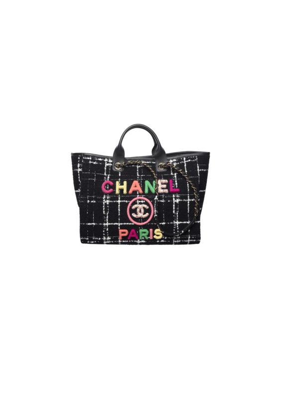 Chanel Large Shopping Bag Black And Multicolor For Women 19.5 in / 50 cm A66941 B09275 NK815