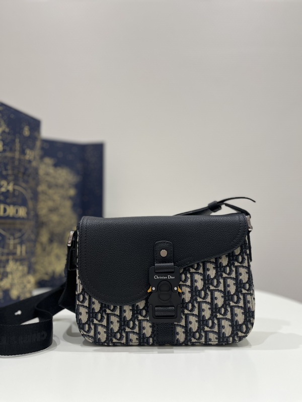 Dior Mini Saddle Bag With Strap Black For Women 9in/23cm 1ADPO049YKS_H27E
