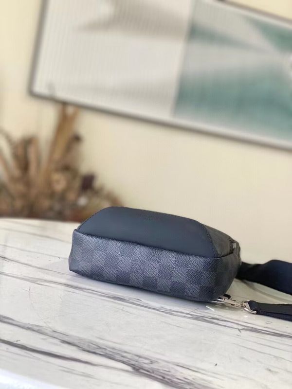 Exclusive Set Louis Vuitton: Avenue Sling Bag + Slender Wallet Damier Graphite