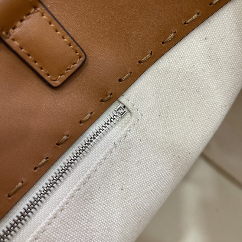 Fendi Canvas Tote Bag Beige/Brown For Women, Women’s Handbags 18.1in/46cm FF 7VA480