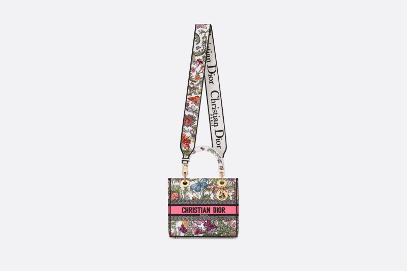 Christian Dior Medium Lady D-Lite Bag White Multicolor For Women M0565OEBJ_M20E – 24 Cm/ 9.5 Inches