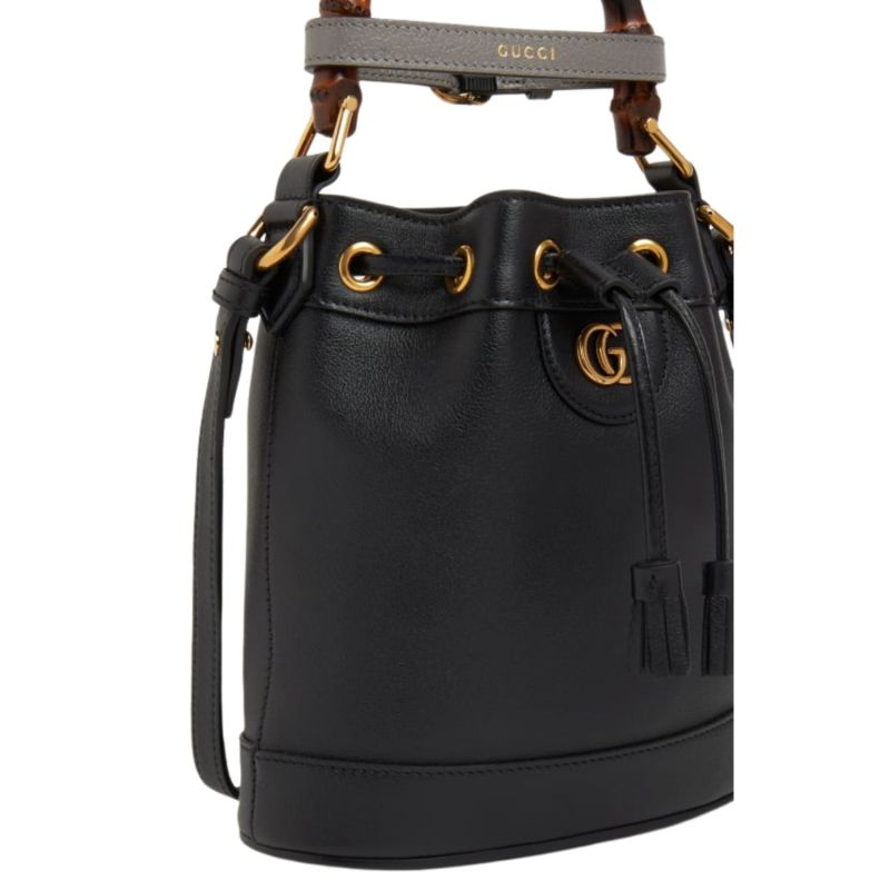 Gucci Diana Mini Bucket Bag Black For Women 12in/30.5cm ‎- 724667 UAAAY 1092