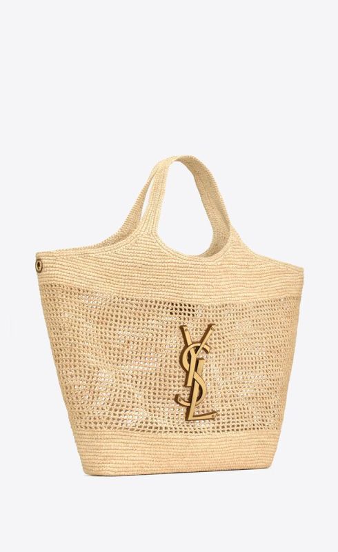 Saint Laurent Icare In Raffia Beige For Women 55 Inches/ 21.7 Cm 772191GAAEK2063