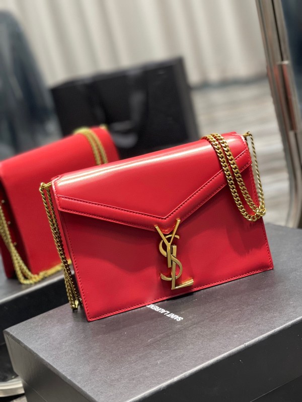 Saint Laurent Cassandra Medium Chain Bag Black/White/Red/Green/Burgundy For Women‎ 8.6in/22cm