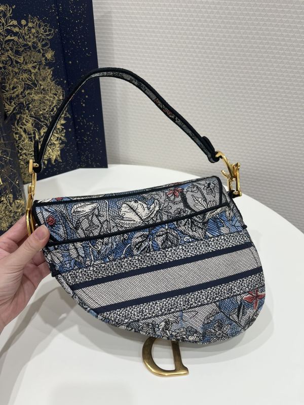 Dior Saddle Bag Denim Multicolor For Women 10in/25.5 cm M0446CRZI_M49E