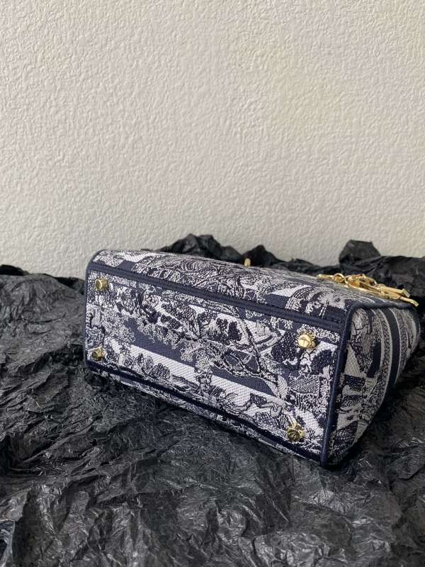 Dior Medium Lady D-Lite Bag Black For Women 9.5in/ 24cm