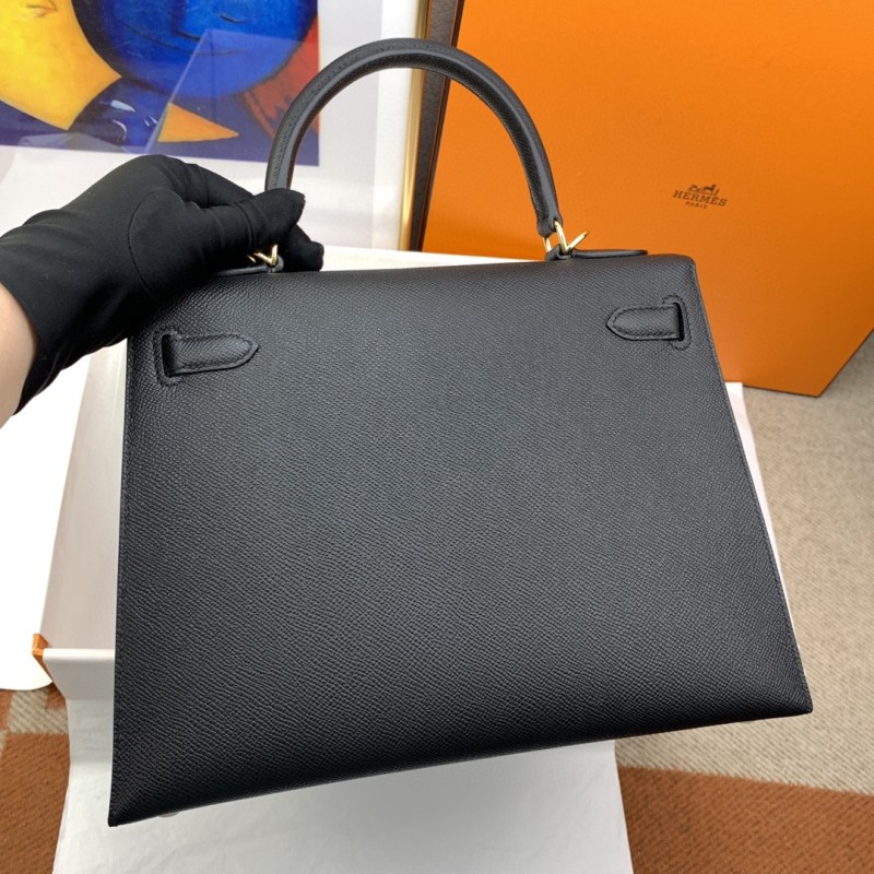 Hermes Kelly 28 Sellier Epsom Black Bag For Women, Women’s Handbags, Shoulder Bags 11in/28cm