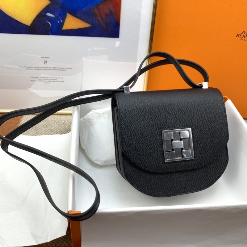 Hermes Mosaique 17 Black, Silver Toned Hardware Bag For Women, Women’s Handbags, Shoulder Bags 6.7in/17cm