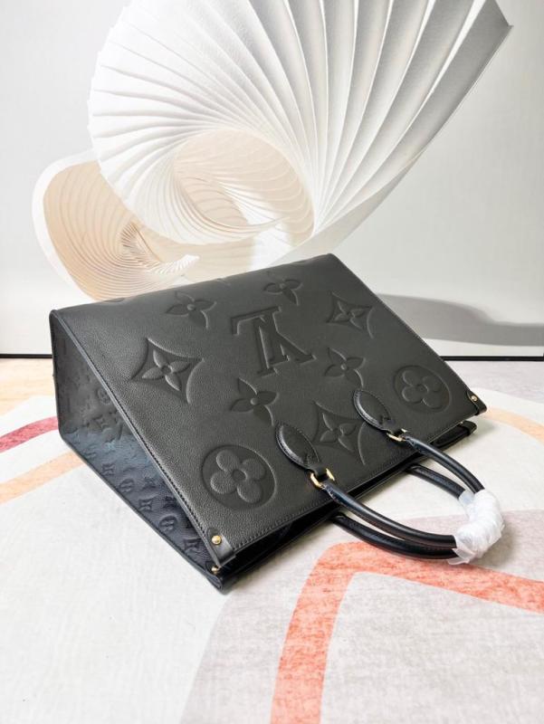 Louis Vuitton Onthego GM Monogram Empreinte Tote Bag Black For Women 41cm LV M44925