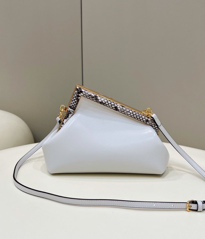 Fendi First Small White For Women, Women’s HandBags, Shoulder And Crossbody Bags 10.2in/26cm FF 8BP129