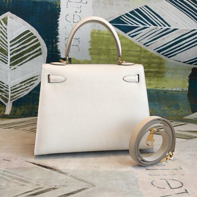 Hermes Kelly 25 White For Women 10in/25cm
