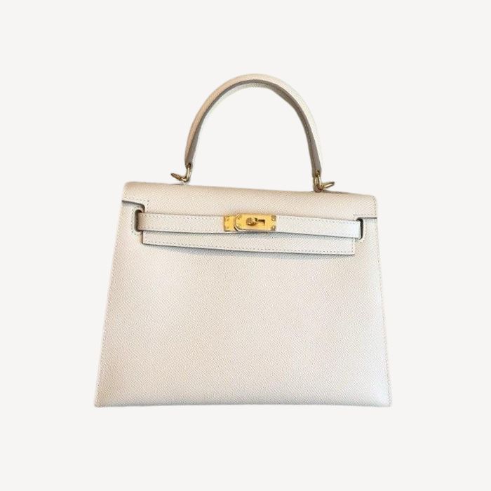 Hermes Kelly 25 White For Women 10in/25cm