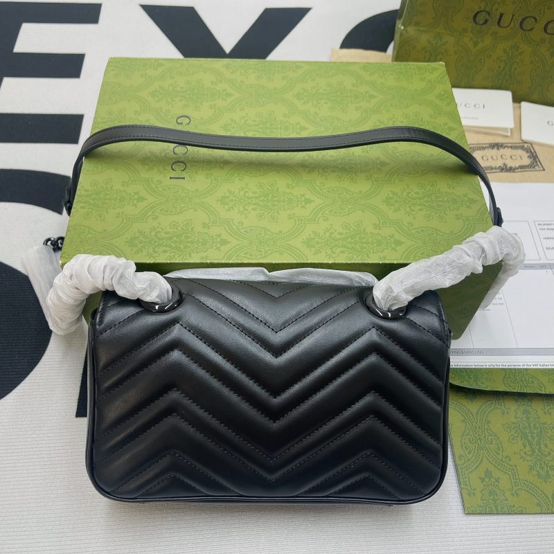 Gucci Marmont Matelasse Mini Bag Black For Women, Women’s Bags 8.5in/22cm GG