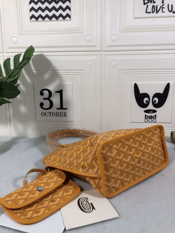 Goyard Anjou PM Bag Black/Yellow/Brown For Women‎ 7.9in/20cm