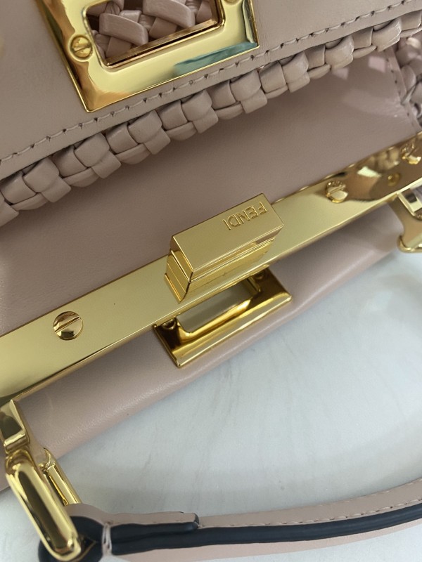 Fendi Peekaboo Mini Pale Pink Braided Bag For Woman 18cm/7in