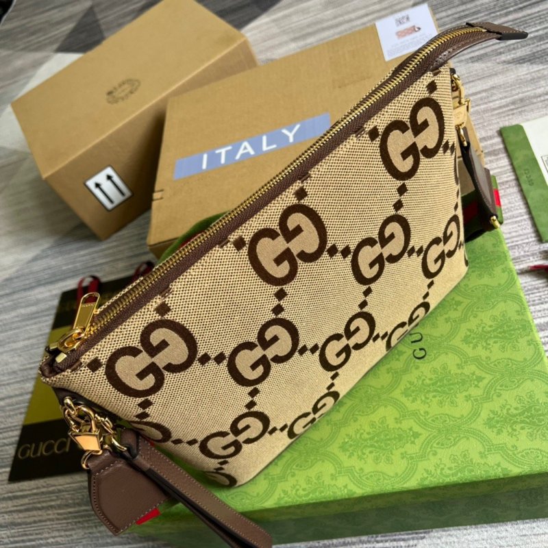 Gucci Jumbo GG Messenger Bag Camel And Ebony Jumbo GG Canvas For Women  9.6in/24.5cm GG 703468 92THF 1000