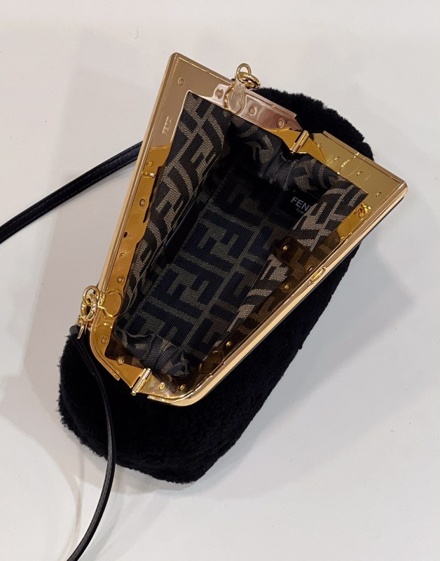 Fendi First Small Black Mink Bag For Woman 26cm/10in