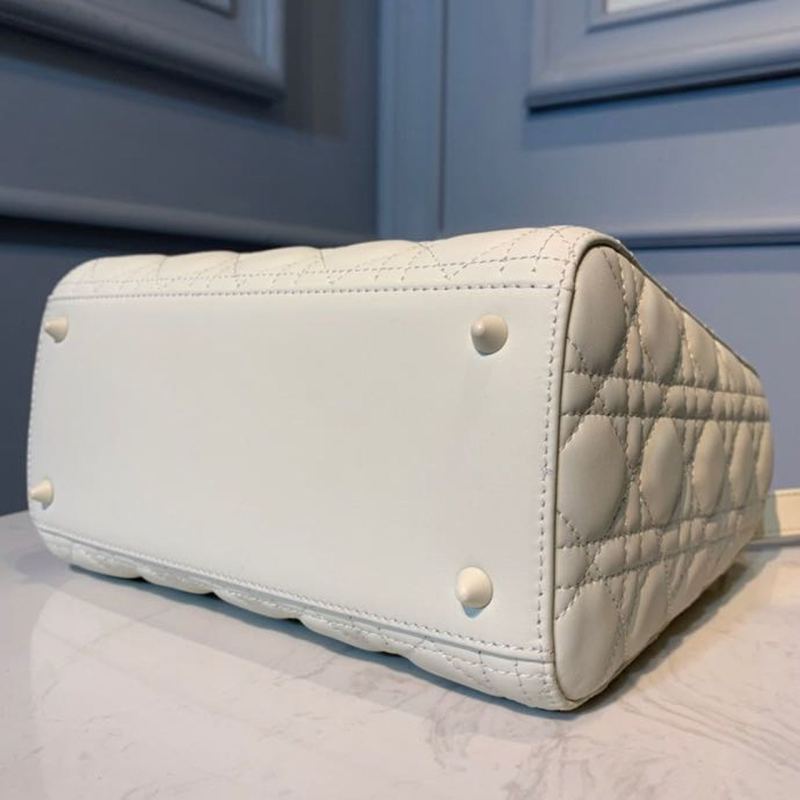 Christian Dior Medium Lady Dior Bag White For Women 9.5in/24cm CD