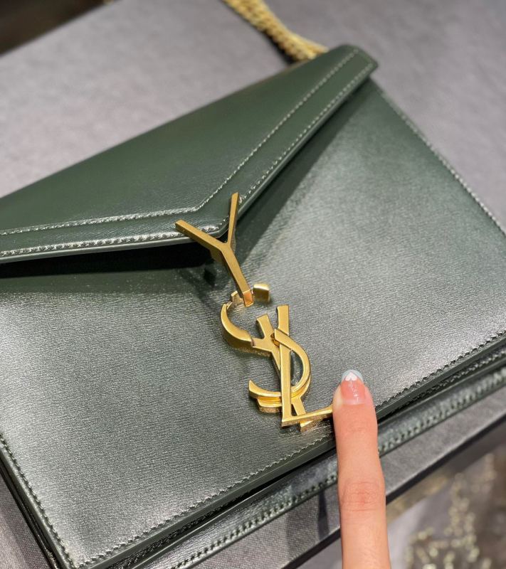 Saint Laurent Cassandra Medium Chain Bag Black/White/Red/Green/Burgundy For Women‎ 8.6in/22cm