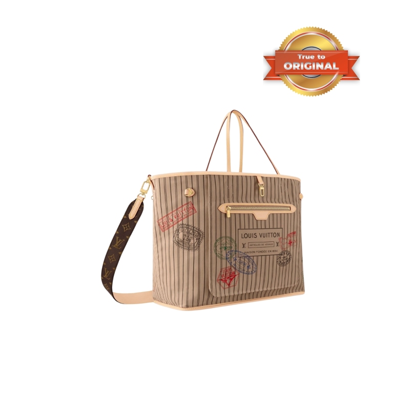 [True-to-ORIGINAL] Louis Vuitton Neverfull Bandoulière Inside Out GM Beige For Women 39cm/15.4in M11948