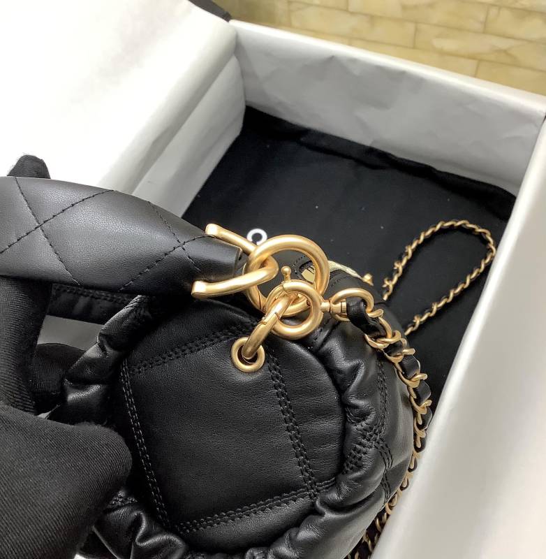 Chanel Small Bowling Bag Black For Women 9.8in/25cm AS3427