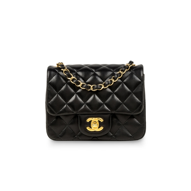 Chanel Classic Mini Flap Bag Gold Toned Hardware Black For Women 6.7in/17cm