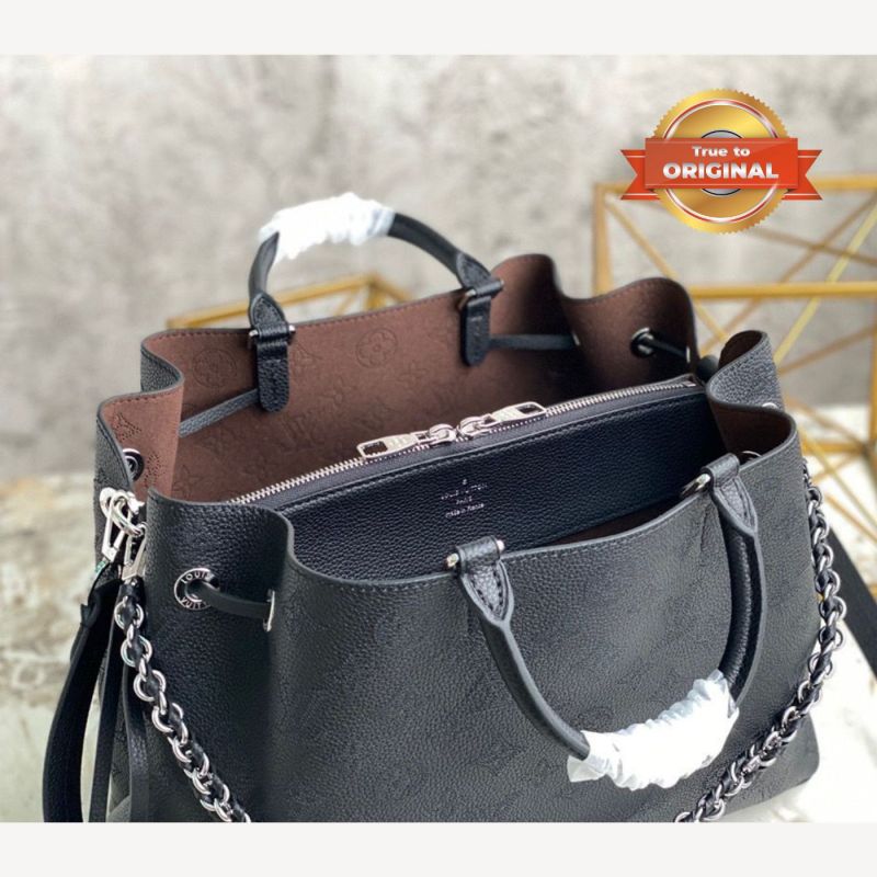 [True-to-ORIGINAL] Louis Vuitton Bella Tote Mahina Black For Women 12.6in/32cm LV M59200