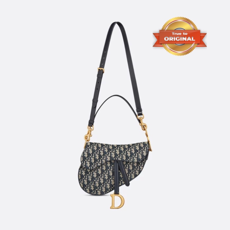 [True-to-ORIGINAL] Christian Dior Saddle Bag With Strap Blue For Women 25.5cm/10in M0455CTZQ_M928