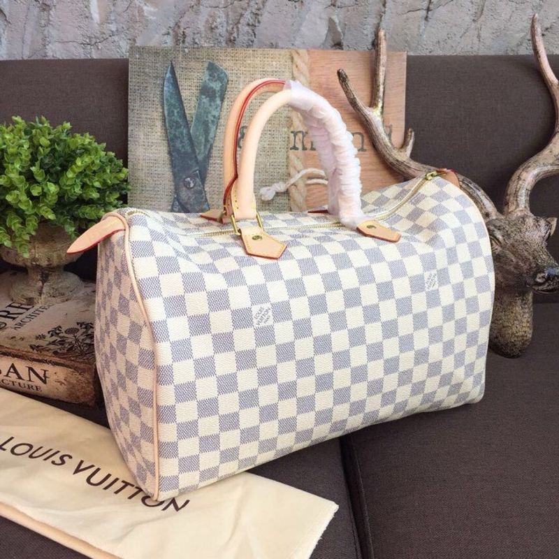 Louis Vuitton Speedy 35 Damier Azur Canvas For Women, Women’s Handbags 13.8in/35cm LV N41369