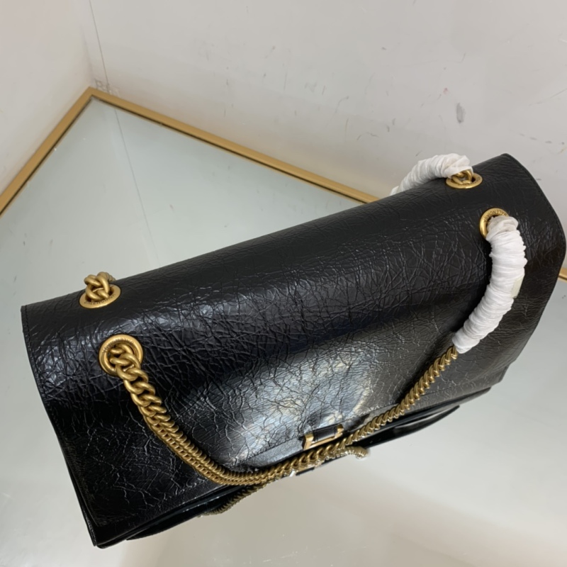 Balenciaga Crush Large Chain Bag In Black For Women 15.7in/ 40cm 716332210IT1000