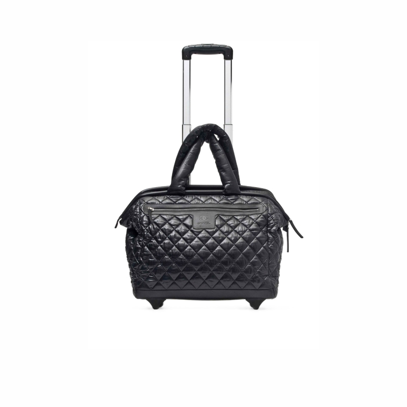 Chanel Cocoon Diamond Quilted Trolley Black 14in/35cm