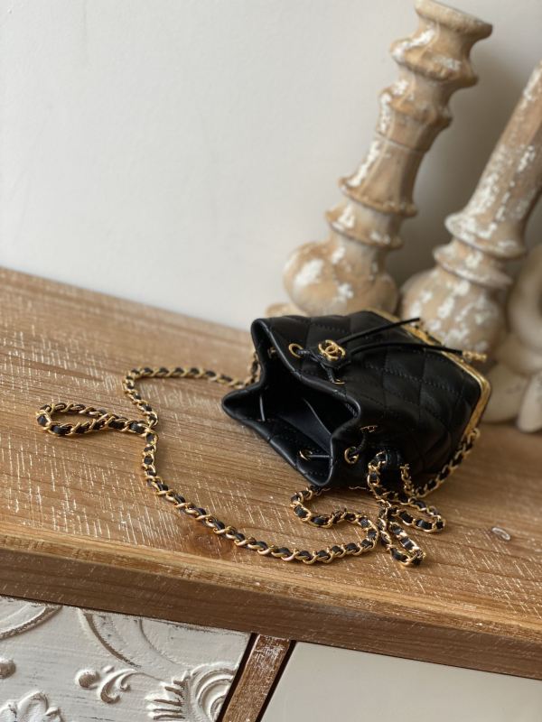 Chanel Chain Bucket Black For Women 5.5 in / 14 cm
