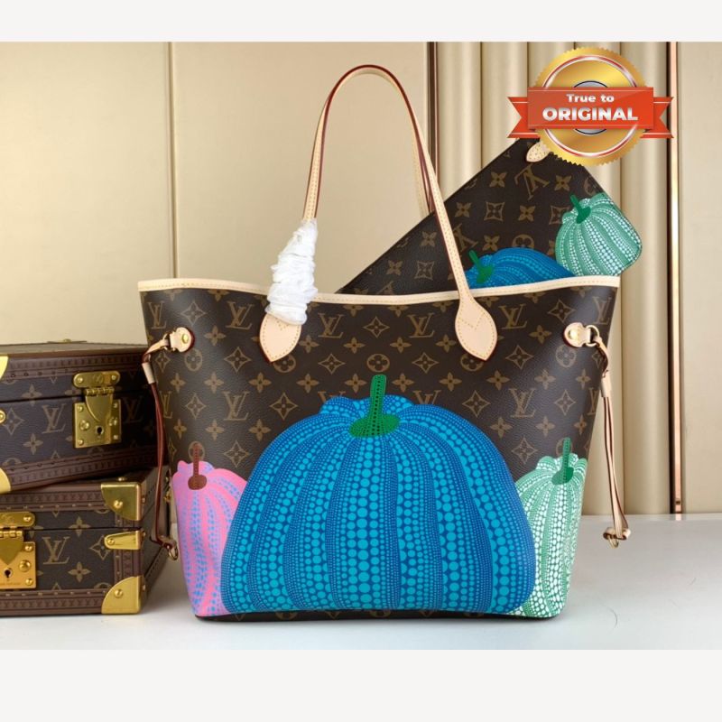 [True-to-ORIGINAL] Louis Vuitton LV x YK Neverfull MM Bag Brown For Women 12.2in/31cm M46468