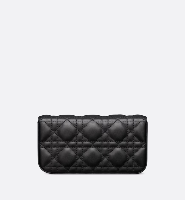 Christian Dior Lady Dior Phone Pouch Black For Women S0977ONMJ_M900- 7.5 Inches/ 18. 5 Cm