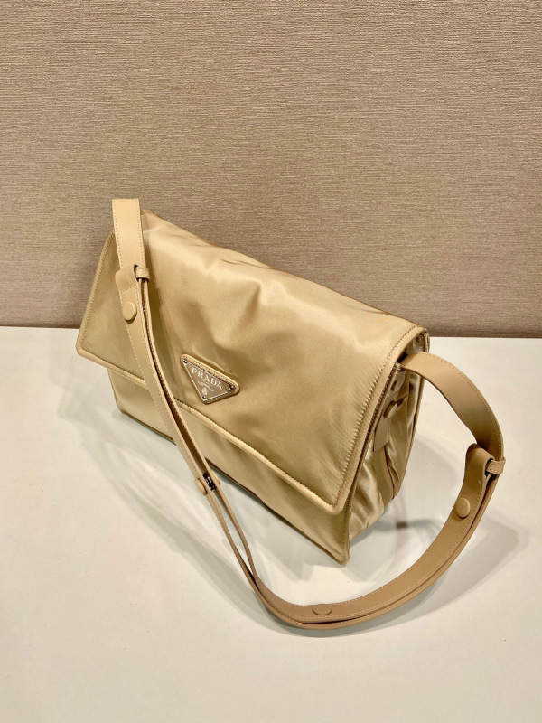 Prada Medium Padded Shoulder Bag In Beige For Women 11.8in/ 30cm