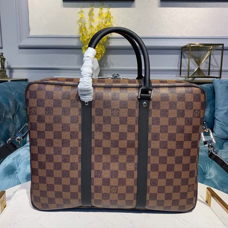 Louis Vuitton Porte Documents Voyage PM Damier Ebene Canvas For Women, Women’s Handbags, Shoulder And Crossbody Bags 14.6in/37cm LV N41466