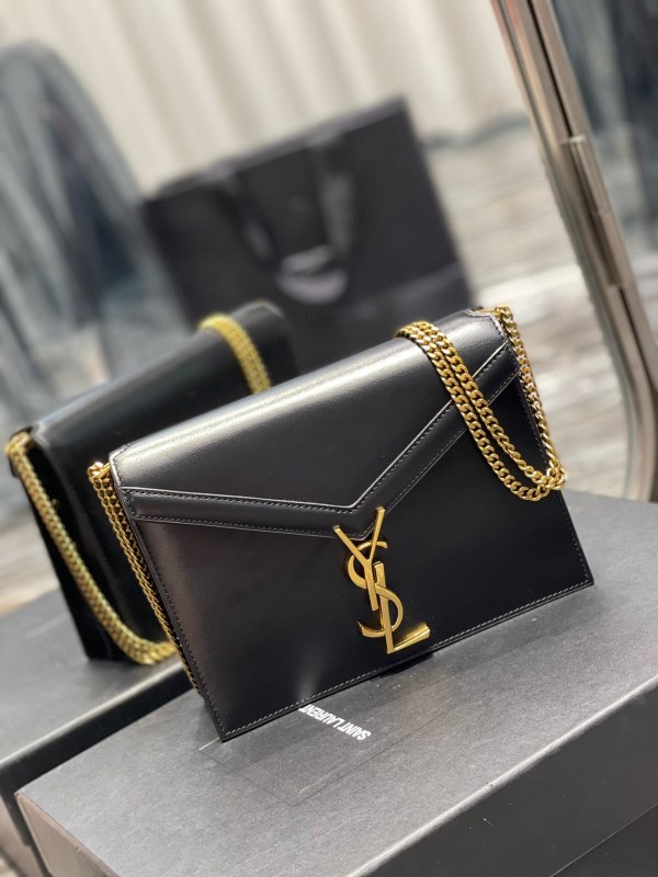 Saint Laurent Cassandra Medium Chain Bag Black/White/Red/Green/Burgundy For Women‎ 8.6in/22cm