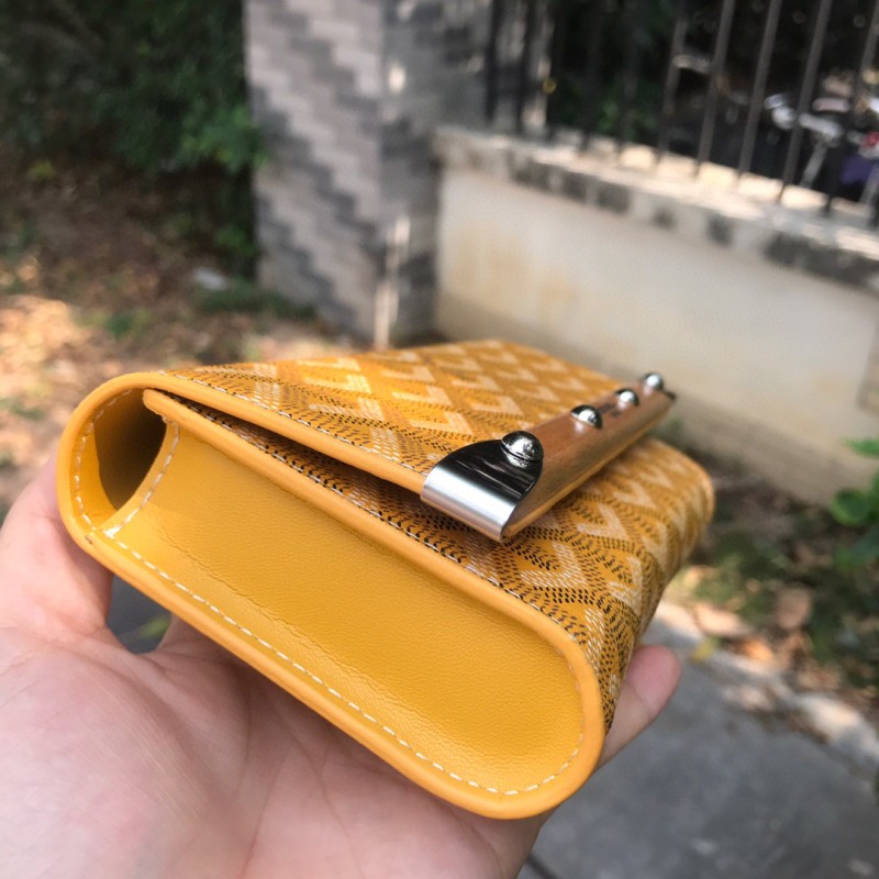 Goyard Monte-Carlo Mini Case Yellow/Navy Blue/Dark Grey For Women‎ 7.5in/19cm MONTE2MINTY50CL50P