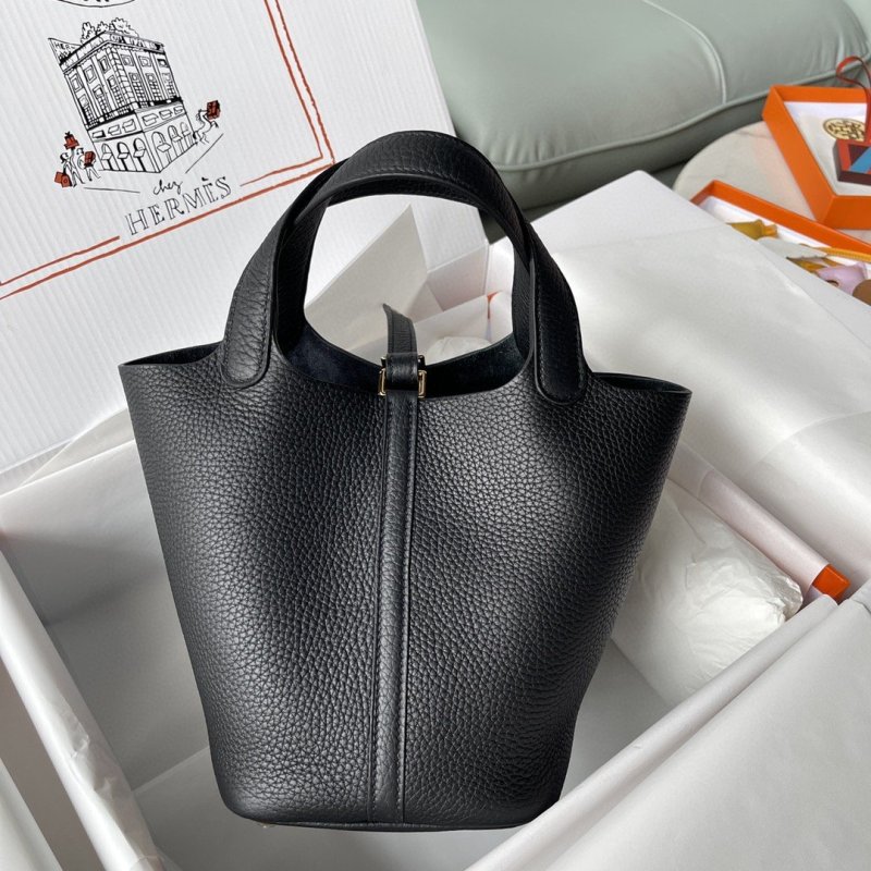 Hermes Picotin Lock 18 Bag Black For Women, Women’s Handbags 7.1in/18cm