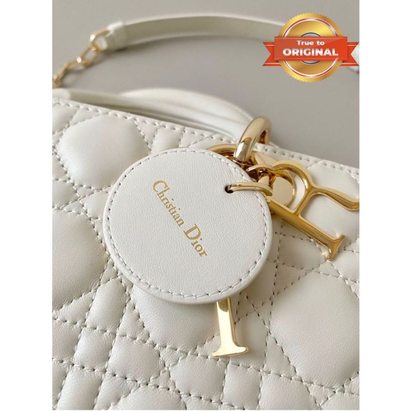 [True-to-ORIGINAL] Christian Dior Lady D-Joy Bag White For Women 10.2in/26cm