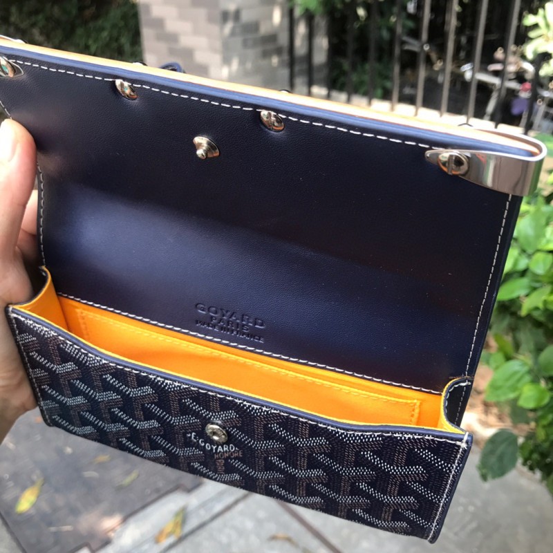 Goyard Monte-Carlo Mini Case Yellow/Navy Blue/Dark Grey For Women‎ 7.5in/19cm MONTE2MINTY50CL50P