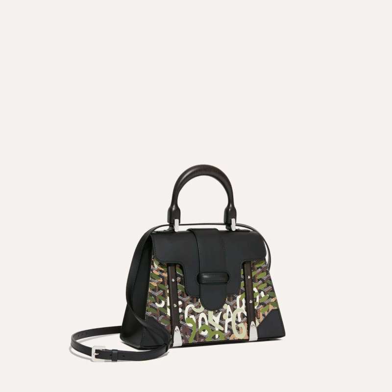 Goyard Saïgon Structuré PM Bag Lettres Camouflage Black And Green For Women SAIRLCPMLTY0130EBP- 28 Cm/ 11 Inches