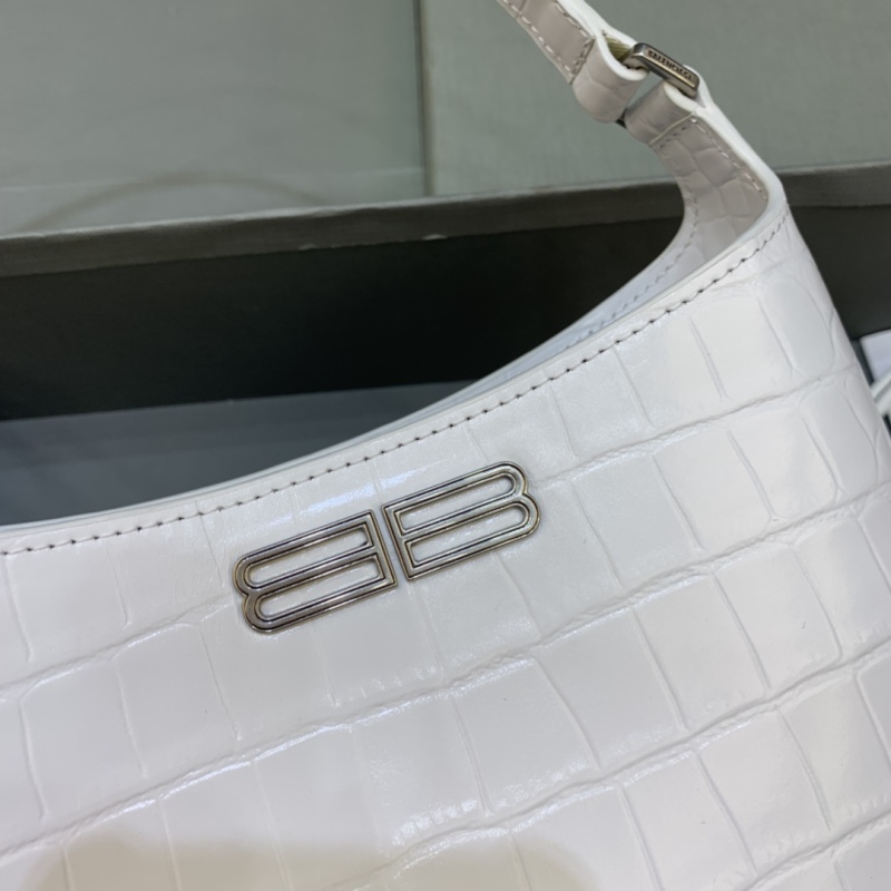 Balenciaga Small Hobo Bag Embossed White For Women 9in/23 cm