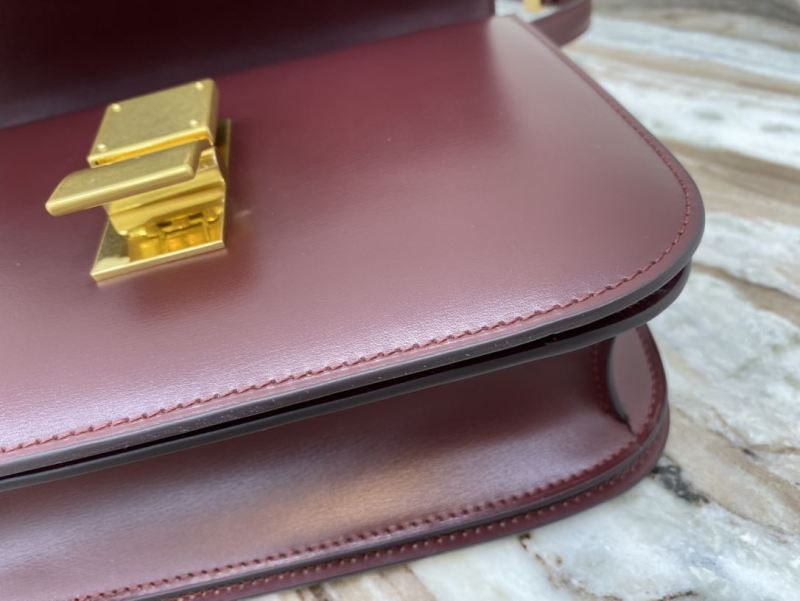 Celine Teen Classic Bag In Box Black/Brown/Red/Burgundy/Green/Dark Red For Women‎ 7in/18.5cm 192523DLS.38NO