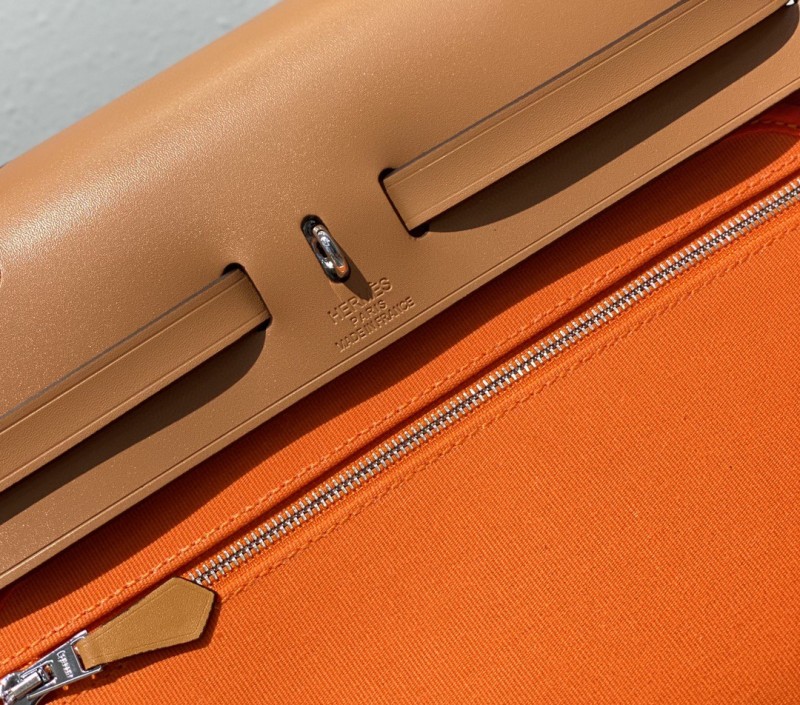 Hermes Herbag Zip Bag Orange, Silver Toned Hardware Bag For Women, Women’s Handbags, Shoulder Bags 12.2in/31cm