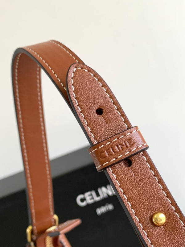 Celine Ava Triomphe Soft Bag Brown For Women 24.5cm / 10in 114493DGQ.04LU