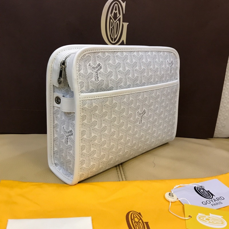 Goyard Jouvence GM Toiletry Bag White/Brown For Women‎ 11.6in/29.5cm JOUVENGMLTY01CL03P