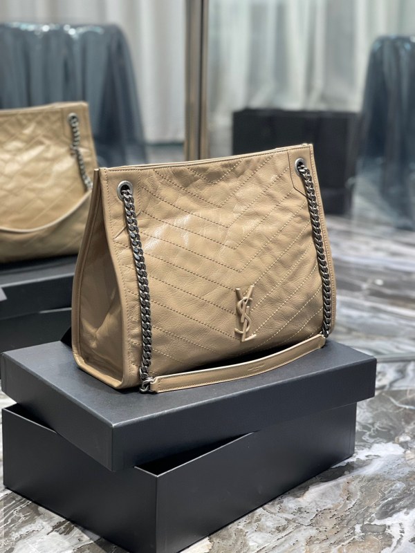 Saint Laurent Niki Medium Shopping Bag Black/Beige For Women‎ 12.9in/33cm